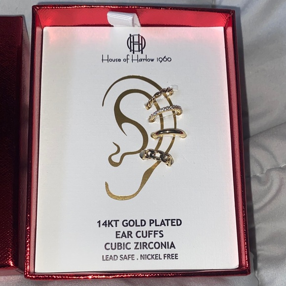 House of Harlow 1960 Jewelry - House of Harlow 1960 Gold Ear Cuffs with Zirconia
